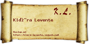 Klára Levente névjegykártya